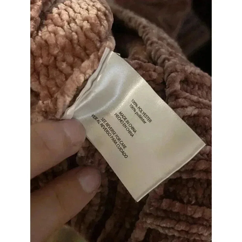 Orvis Womans Chenille Crewneck Pullover Super Soft Sweater Pink‎ Large